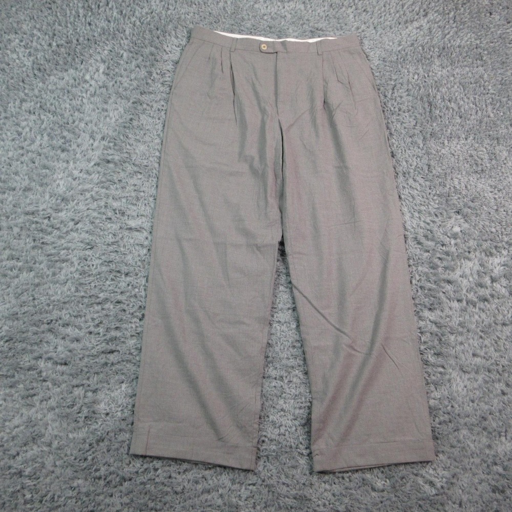 Zanella Pants Mens 36 Gray Alter Dress Pleated Wide-Leg Lined 35x30*